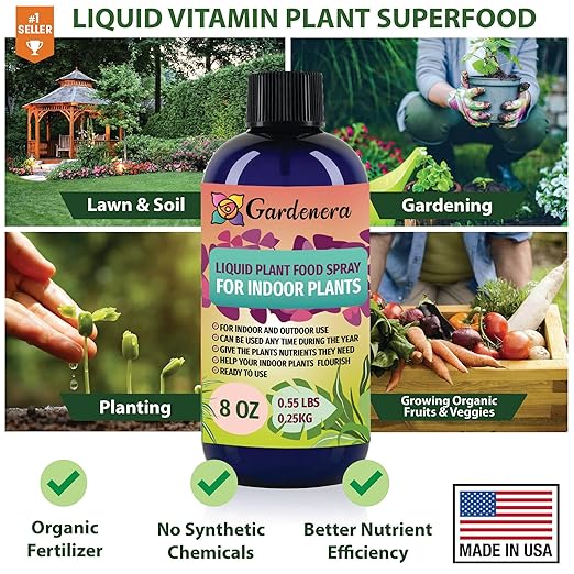 Gardenera Plant Growth Superfood for ZZ Plants with 18 Essential Vitamins & Minerals - Organic Plant Food Fertilizer - Micro-Fungi and Bio-Organisms for ZZ Plant Care & Growth Enhancement - 8oz