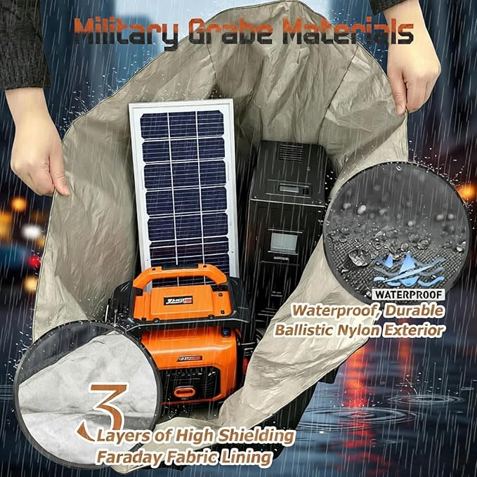 Faraday Bags 30“x24”x24“(283 Liters Capacity) for Large Generators & Electronics,Military-Grade XXL EMF & RF Signal Shielding Cover for Computers Towers,Anti-Hacking,Privacy Protection (Waterproof)