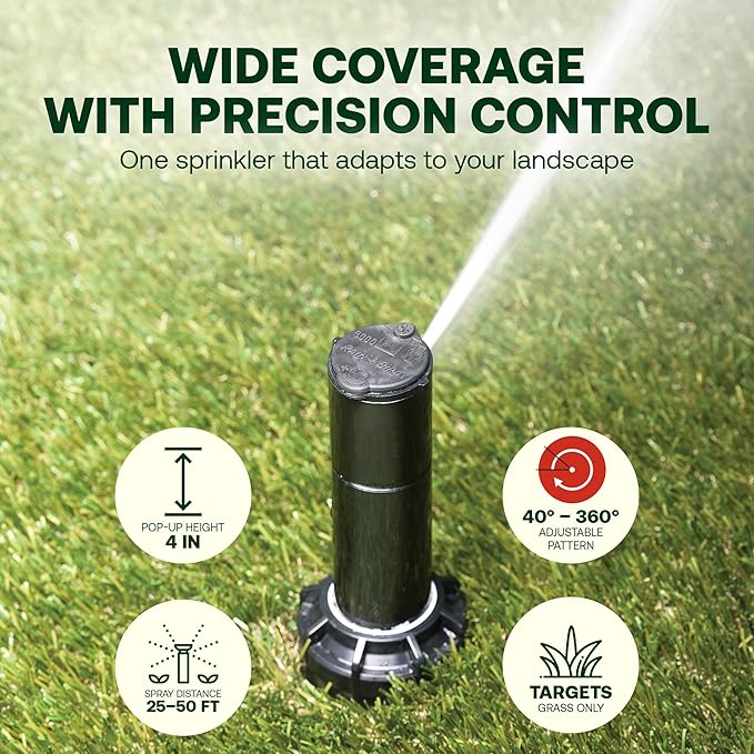 Rain Bird 5000 Rotor with Nozzle Tree 2 Pack (5000RCTREE) + Rotor Screwdriver Tool (CPRTOOL) - 3/4 inch Inlet for Water Efficient 4 inch Pop Up, Adjustable 40 - 360 Degree Arc & 25 - 50 ft Radius