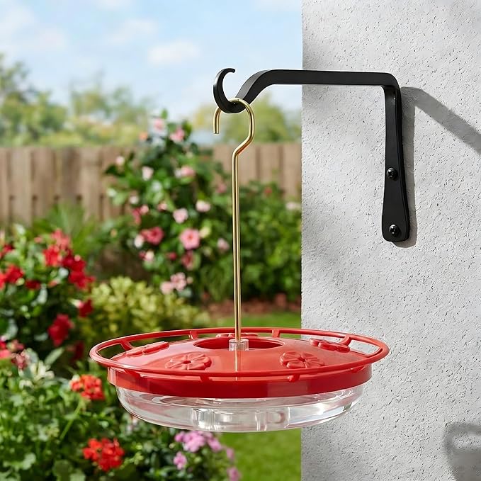FEED GARDEN Hummingbird Feeders for Outdoors, 2 Pack 16oz Leak-Proof Disc Feeder with Built-in Ant Moat, 5 Feeding Ports, Wide Mouth Easy Clean, BPA-Free Plastic for Garden Patio Backyard