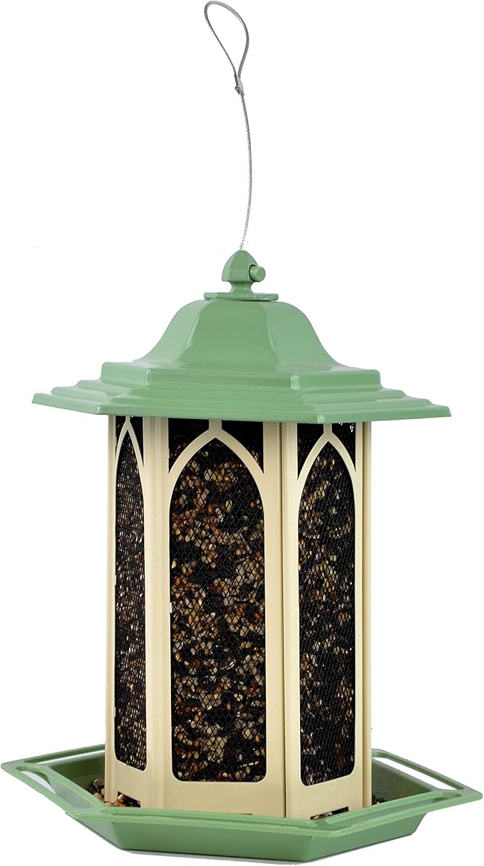 Perky-Pet Pistachio Gazebo Feeder - Wild Bird Feeder - GAZ01, Pistachio - Holds up to 3.5 lb Seeds - Easy to Fill, Easy to Clean, Rust Resistant Finish
