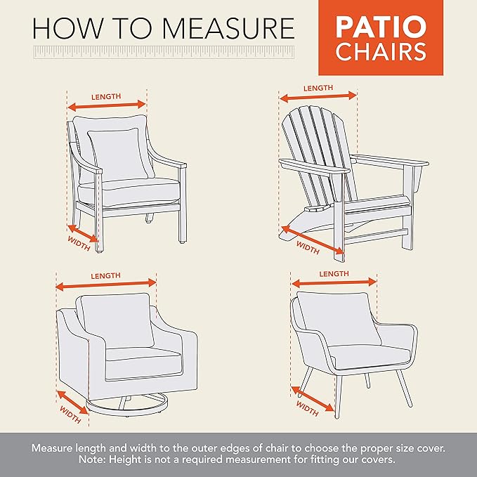 Modern Leisure Basics Patio Chair Cover - Weather-Resistant Fabric - Furniture Protection Perfect for Patio, Deck, and Porch - 27" L x 34" W x 31" H - Khaki