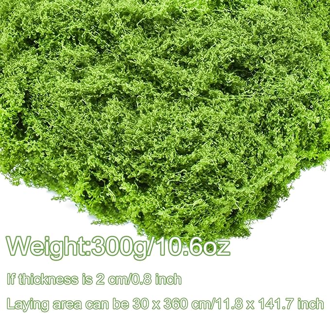 Fake Moss for Potted Plants,Green Moss for Crafts Artificial Floral Moss for Planters Green Moss Decor for DIY Table Centerpieces Faux Moss Filler for Indoor Outdoor Fairy Gardening Decor