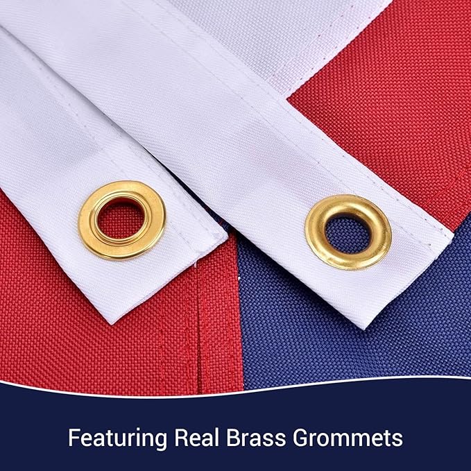 American Flag 2x3 FT for Outside, Long Lasting Heavy Duty Polyester USA Flags with Brass Grommets, Embroidered Stars, Sewn Stripes, US Flag Fray & Tear Resistant, Windproof, Weather Resistant