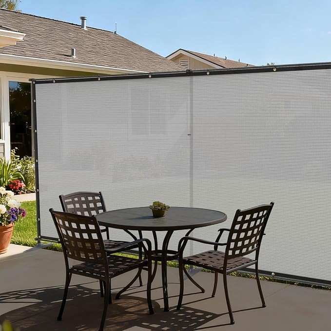 Privacy Fence Screen 5'x56' Outdoor Fencing Sets with Iron Poles Ground Spikes Dog Metal Frame Privacy Shade Cover for Garden Backyard Patio Yard Barrier Boarder Divider, Light Gray
