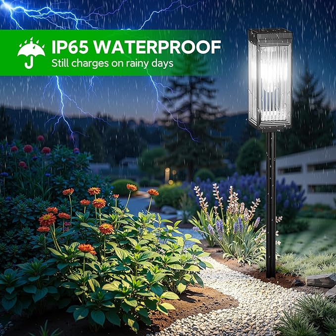 ELECLINK Solar Pathway Lights Outdoor, 6 Pack Upgraded Solar Lights Outdoor Waterproof, Bright Up to 15 Hrs Auto On/Off Garden Light for Yard Patio Lawn Path Walkway Driveway Outside Decor(Cool White)