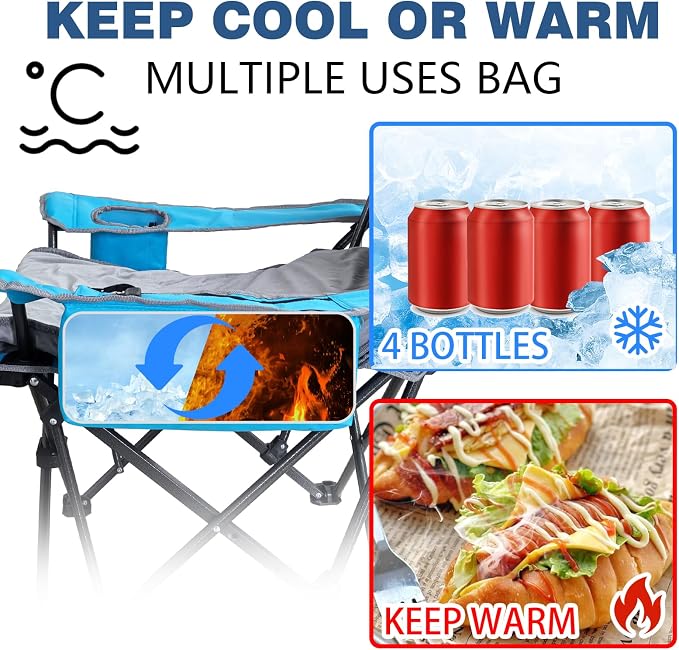 2-Pack Reclining Camping Chair 4 Position with Foot Rest Comfortable for Adults 265Ibs Folding Lounger Mesh Beach Chair with Cooler Bag,Cotton Cushion and Cup Holder for Outdoor Patio