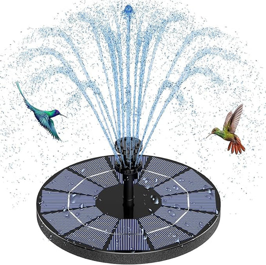 AISITIN Solar Fountain with 3.5 W Solar Panel, Solar Fountain for Bird Bath 1500 mAh Battery - 6 Effects for Pool, Fish Pond, Bird Bath, Garden