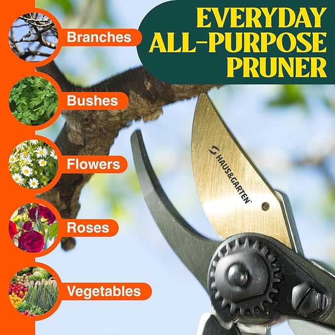 Haus & Garten PrecisionPRO Titanium Bypass Pruning Shears and Replacement Springs Bundle