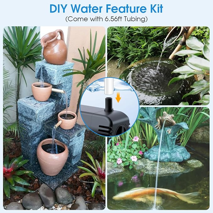 POPOSOAP 12W Solar Water Fountain Pump, Solar Water Pump with Flow Adjustable, Solar Pond Pump with Water Shortage Protection & 16.5FT Cord for Ponds, Garden, Waterfall, Hydroponics-P112H