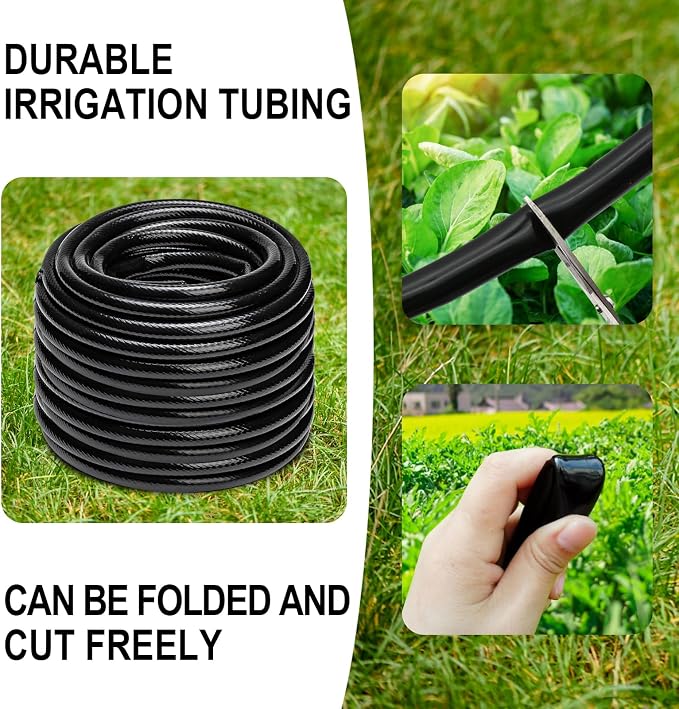 1/2 Inch Drip Irrigation Tubing-98.4Ft/30M Main Tubing Hose for Garden Irrigation System Kit, Plant Watering Irrigation Line Tubing