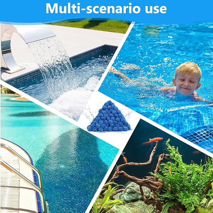VICAMB 3.2 lbs Pool Filter Ball for Sand Filter,Reusable Swimming Pool Filter Media Ball,Replace Pool Filter Sand for Aquarium Tank,Pools Sand Filter Systems