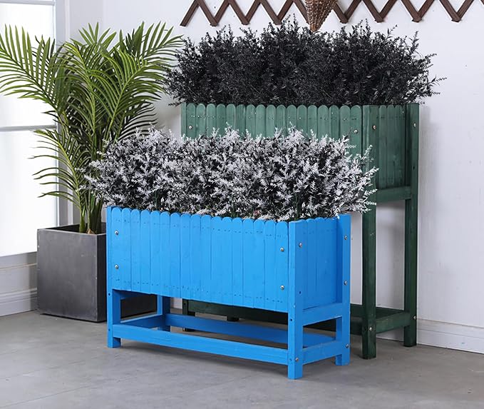 RECUTMS Artificial Plants Outdoor Artificial Spring Flowers UV Flowers Outdoor Artificial Greenery for Flower Arrangements Indoor Outside Hanging Plants Garden Porch Window Home Farmhouse Décor(B+W)