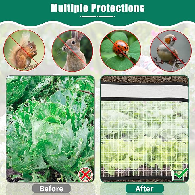 ANGAR 2PACK Garden Covers for Raised Beds, 45" X 22" X 16" Garden Row Plants Cover Accelerator, Freeze Protection Greenhouse Cover for Raised Garden Beds Protecting Seedlings Fruits Vegetable Rows