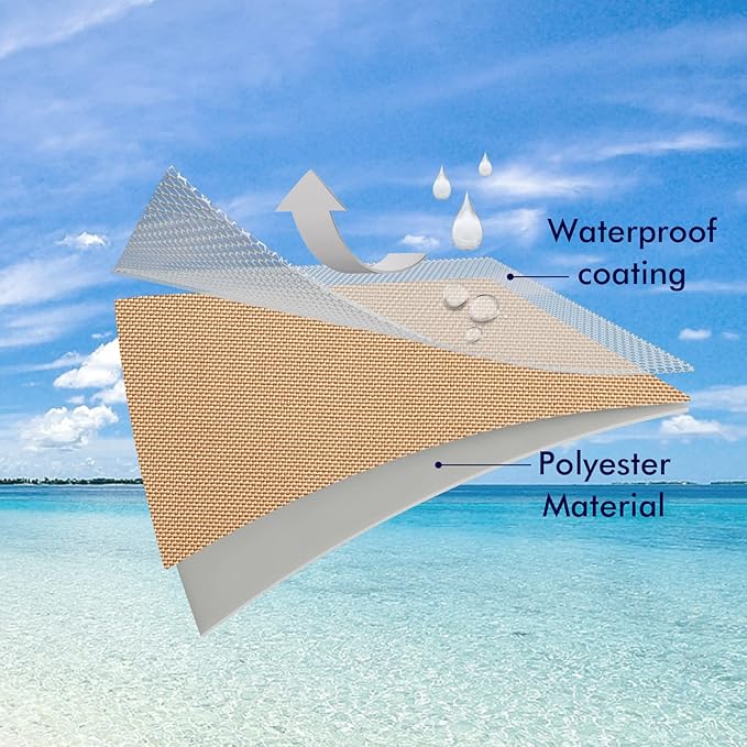 MIULEE Pack of 2 Decorative Outdoor Waterproof Pillow Covers Square Garden Cushion Sham Throw Pillowcase Shell for Spring Patio Tent Couch 16x16 Inch Light Brown