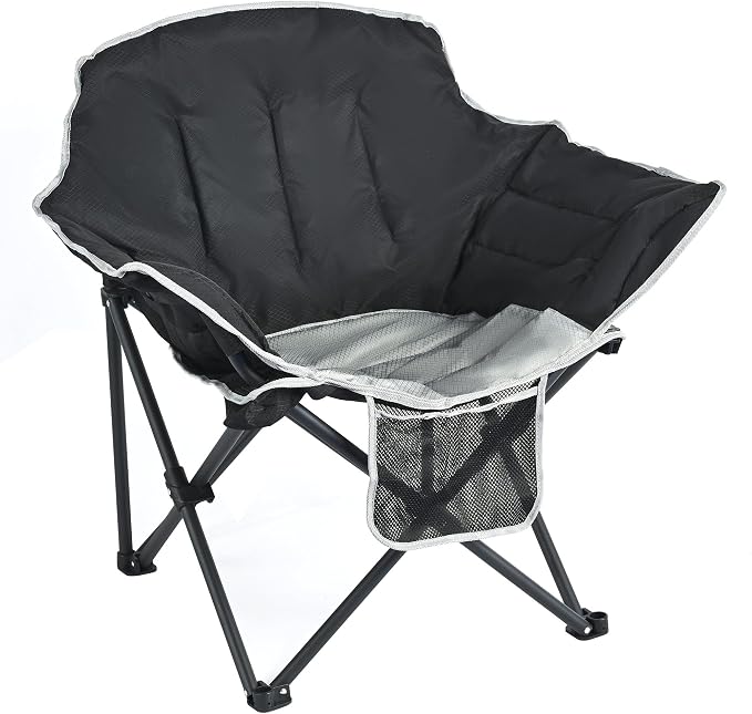 SUNNYFEEL Oversized Camping Chair Heavy Duty Folding Moon Chair Large Sofa Chair for Adults 500 LBS Portable Camp Lawn Chair with Storage Bag for Beach, Trip, Lawn, Outdoor Camp for Adults & Carry Bag