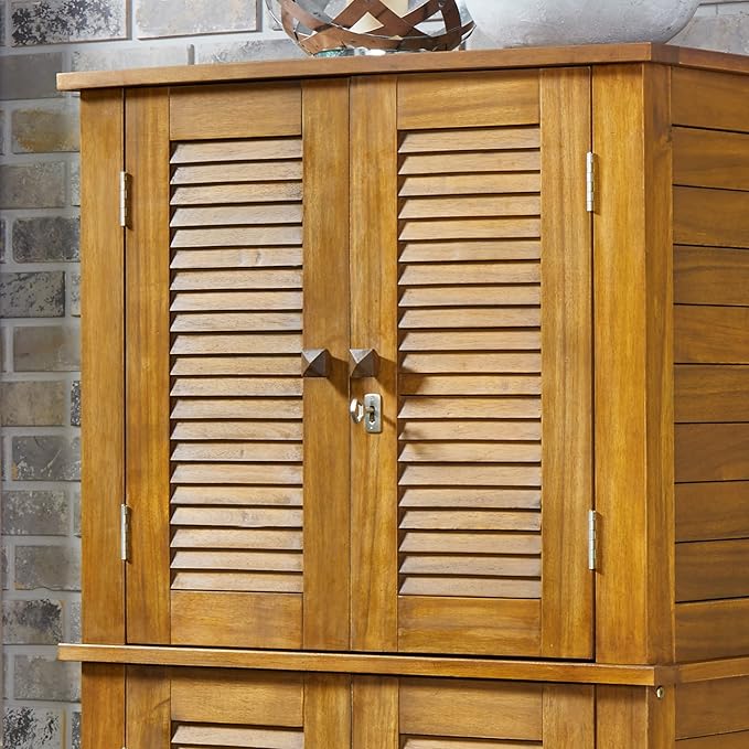Homestyles Maho Outdoor Storage, Large Cabinet, Brown