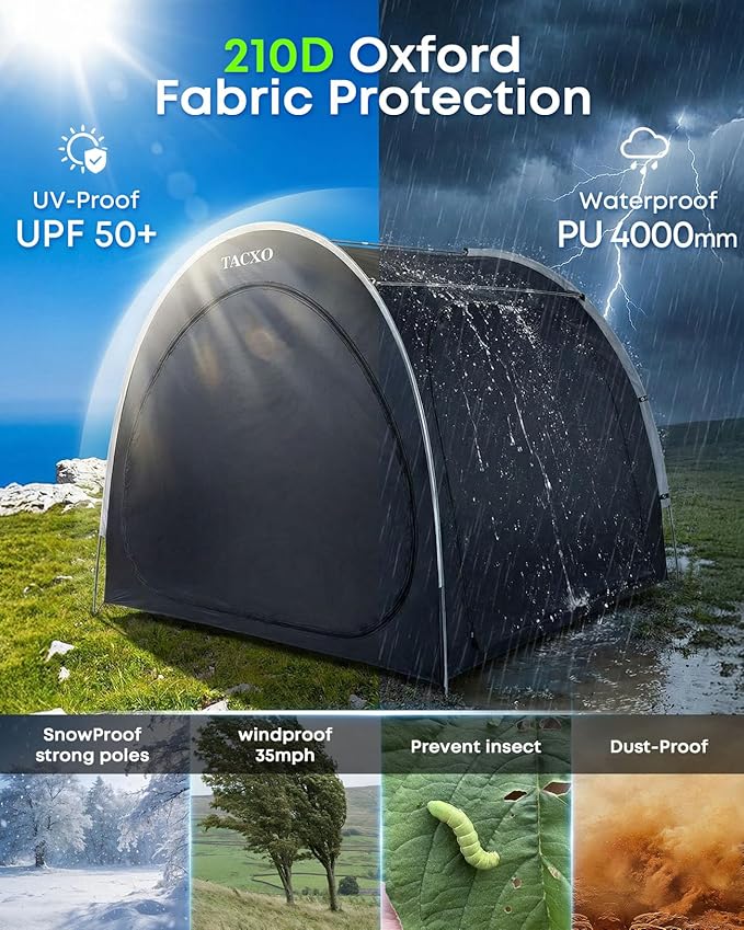 Bike Storage Shed Tent,Bike Cover Waterproof Outdoor Storage Shed with 210D Oxford Fabric PU4000 for 4-5Bikes,Portable Bicycle Shelter for Motorcycle,Garden Tools,Lawn Mower