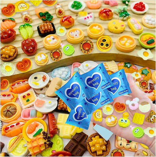 Mini Glow In The Dark Animal Resin Models, Resin Animals Mystery Bags, Individually Wrapped Blind Bags Tiny Animal Figurines, Collectible Mini Animals For Fairy Garden, DIY Crafts (200, Food)