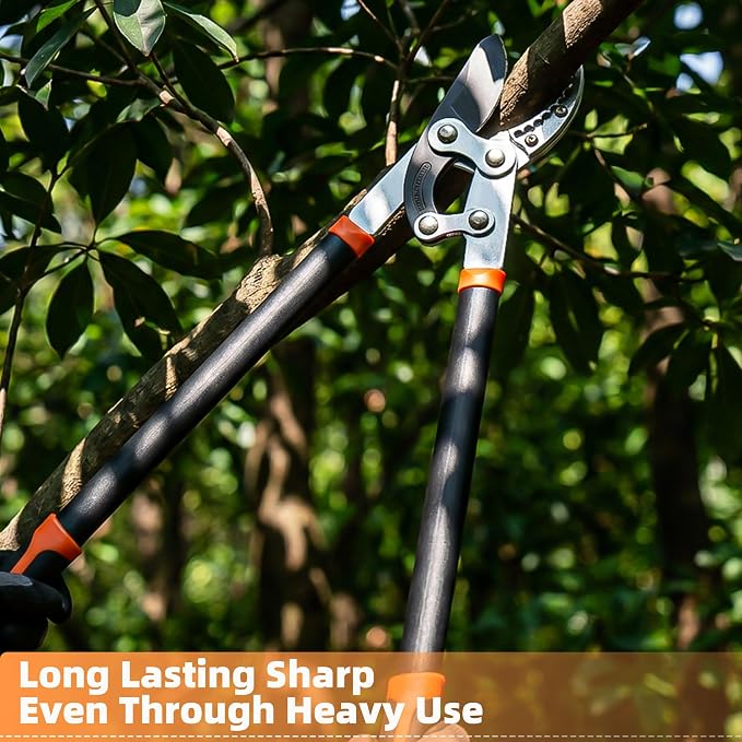 EWPJDK Loppers Hedge Shears & Pruners Combo Set 3-Piece Hedge Clippers, Heavy Duty Tree & Shrub Care Kit for Yard, Lawn & Garden, Professional Branch Cutter Tree Trimmer (Orange)