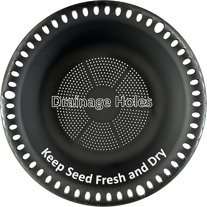 Hanging Bird Feeder Tray with Drainage Holes Fit Most Seed for Outside, Feeding Station (12 inch, Black)