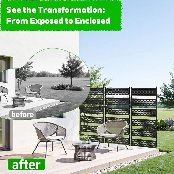 72" H x 38" W Air Conditioner Fence Screen,Outdoor Privacy Screen Panels,Trash Can Privacy Screen for Outside Patio Backyard,Balcony, Pool