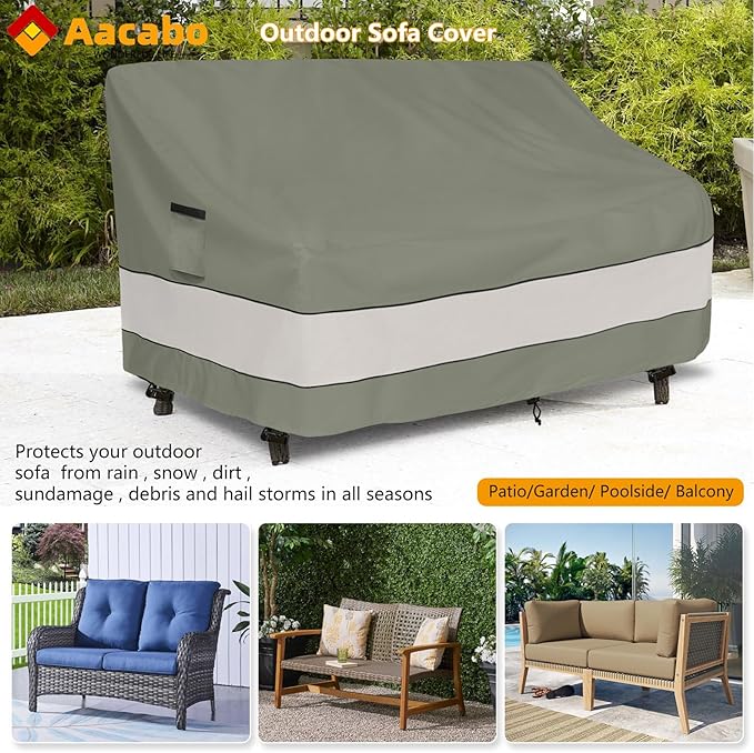 Outdoor Sofa Cover,Patio Loveseat Cover,3-Seater Bench Cover,Waterproof Heavy Duty Patio Furniture Covers,76W x 32.5D x 33H Inches