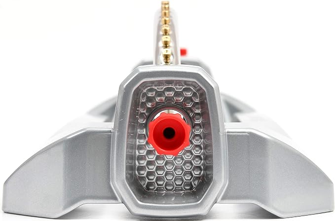 Eden 94115 Metal 2-Way Oscillating Sprinkler for Lawn and Garden w/Quick Connect Starter Set, 20 Brass Nozzles, Covers up to 4,300 sq. ft