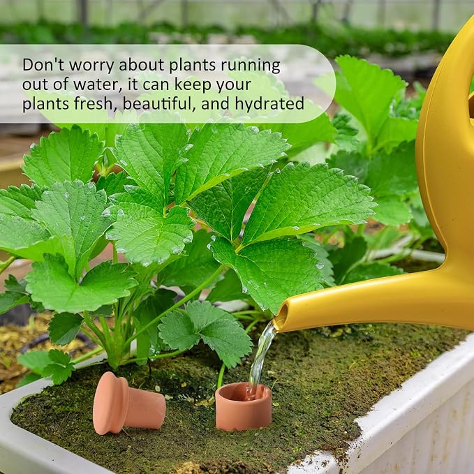 Large 10×6×6inch Terra Cotta Watering Pots 110oz Terra Cotta Watering Terracotta Watering Spikes Self Watering Planter Watering Pot with Lid for Outdoor & Indoor Plants