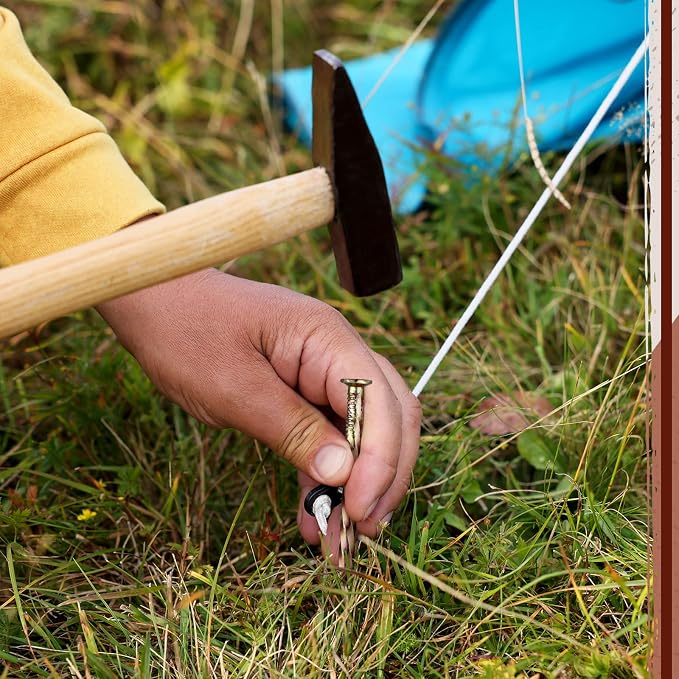 Sadnyy 100 Pcs Artificial Turf Stakes Nails Metal Landscape Edging Stakes Galvanized Spiral Garden Ground Spikes Lawn for Outdoor Tent Grass Paver Carpentry Weed Barrier(8 Inch)