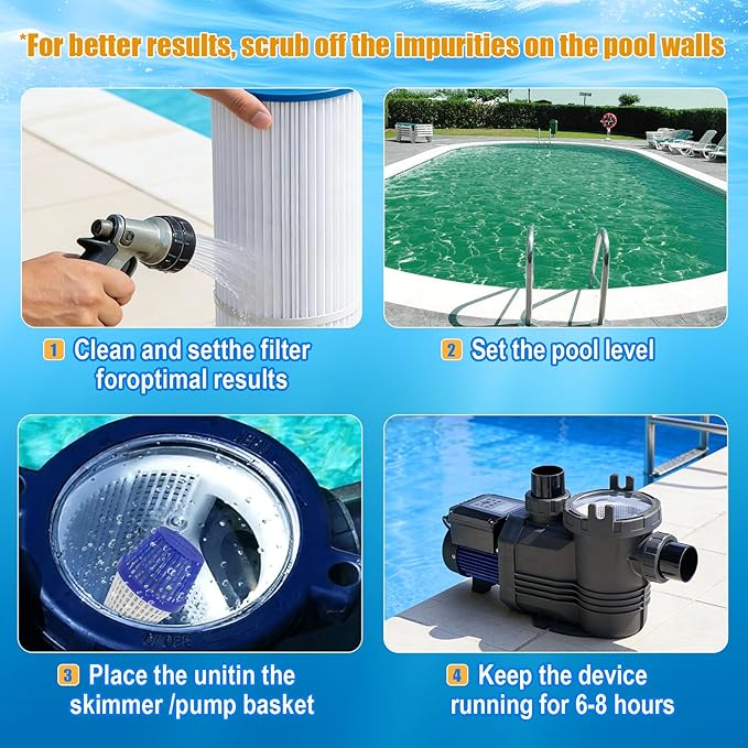 Pool Cartridge for 7.5K-20K gallons,Up to 6 Months,Simplifies Pool Maintenance,Compatible with All Types of Pools,Blue/White