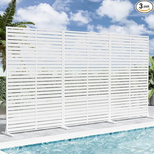 Privacy Fence Screen Outdoor Freestanding Privacy Panel, 72" H×47" W HDPE Decorative Panels with Stand, Room/Garden Divider, Outdoor Privacy Screen for Patio,Deck, Balcony, Pool