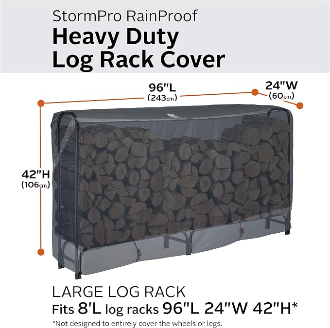 Classic Accessories StormPro Waterproof Heavy-Duty 8 Ft Log Rack Cover