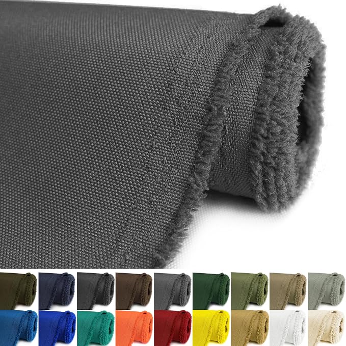 Waterproof Canvas Fabric by The Yard 58inch 600D Upholstery Material Polyester Fabric Outdoor Water Resistant Fabric for Sewing Chair Patio Cushion Purse Bag Interior, Pre Cut 5 Yard Grey