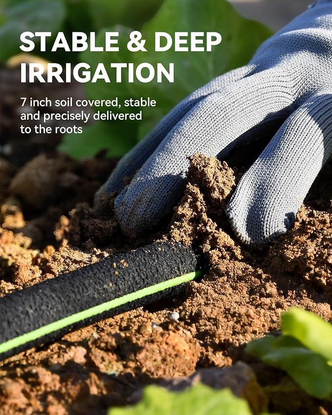 RAINPOINT 1/2'' Soaker Hose 50ft for Garden, Drip Irrigation Hose, Water Seeper Soaker Hoses for Foundation Watering, Save 80% Water for Vegetable Gardens, Flower Beds, Lawns, Orchards, Green
