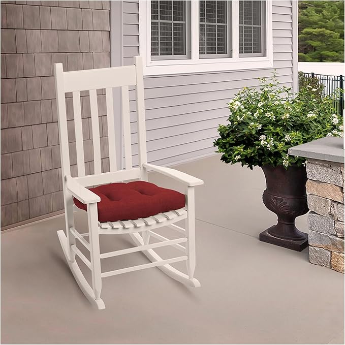 Arden Indoor/Outdoor Rocking Chair Or Wicker Chair Cushion, 2-Pack, 20 x 18, Water Repellent, Rain Proof, Fade Resistant Cushion for Rocking Or Rounded Back Chair Ruby Red Leala