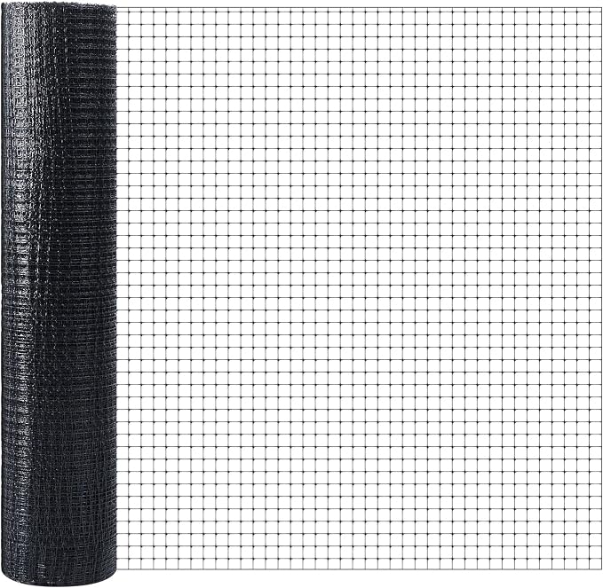 Gisafai 7x300ft (50gsm) Deer and Animal Fence Barrier Netting with 100 Zip Ties, Plastic Heavy Duty Mesh Fence Barrier, Ideal for Garden Netting, Against Bird, Fruit Plant Protection, Black