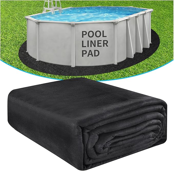AquaJoyer 10' x 16' Oval Thicker Heavy Duty Pool Liner Pad for Above Ground Pool, Pool Padding Underlayment for Pool Bottom, Protects Pool Prevents Punctures Weed Barrier Comfortable underfoot