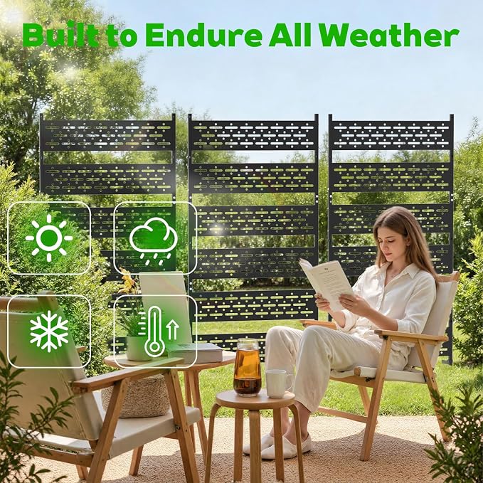 72" H x 38" W Air Conditioner Fence Screen,Outdoor Privacy Screen Panels,Trash Can Privacy Screen for Outside Patio Backyard,Balcony, Pool