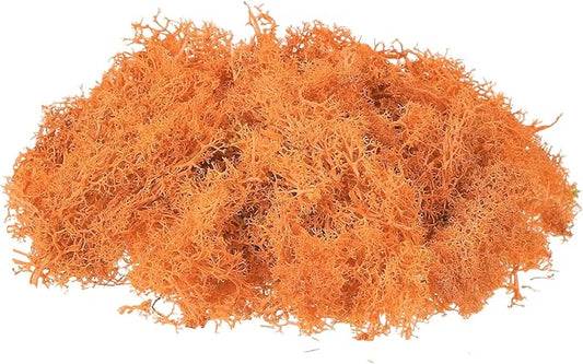 uxcell Preserved Reindeer Moss, 17.6oz Fake Moss for Crafts Artificial Dried Moss for Decoration Terrariums Potted Plants, Orange