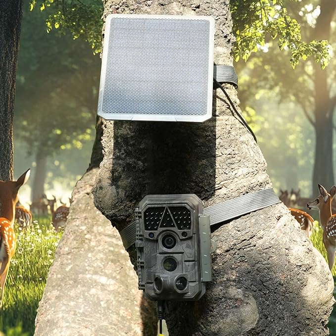 Meidase SP350 Solar Panel 5200mAh for Trail Camera, Built-in Rechargeable Lithium Battery, 12V/1A, 9/1.3A, 6V/2A, 5.5x2.1 DC Plug, 13-feet Cable Solar Panel