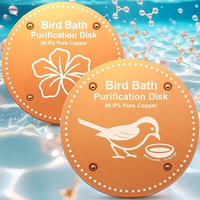 Bird Bath Purification Disc Pure Copper Outside Winter Solar Power Birdbath Heater Deicer Cage Hanging Bowl Metal Deck Railing Glass Concrete Ceramic Stone Ground Water Flower Bird