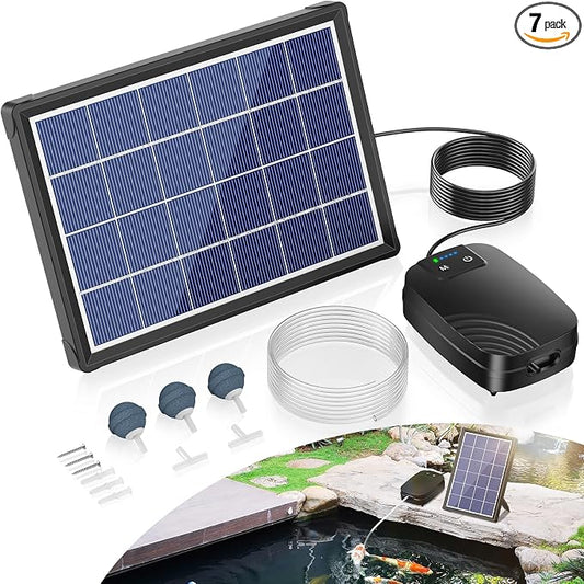 NFESOLAR 4W Solar Pond Aerator with 2200mAh Battery Backup, All-in-One Solar Air Pump, 24/7 Continuous Oxygenation, Quiet Operation, 3 Modes Bubbler, Portable for Small Ponds & Fish Tanks