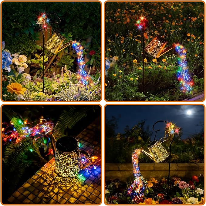 SRNPMIU Solar Watering Can Light, Solar Outdoor Decorative,Garden Decor Lights for Yard, IP65 Waterproof Hanging Lantern Landscape Lights, Garden Gifts for Mom, Grandma Women Birthday