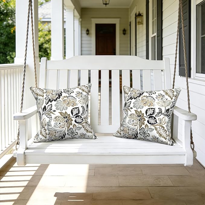 LVTXIII Outdoor Pillow Covers 20x20 Inch, 2 Pack Large Square Throw Pillow Cases, Fade-Resistant Cushion Covers for Patio Furniture Sofa, Garden Porch, Dailey Tan