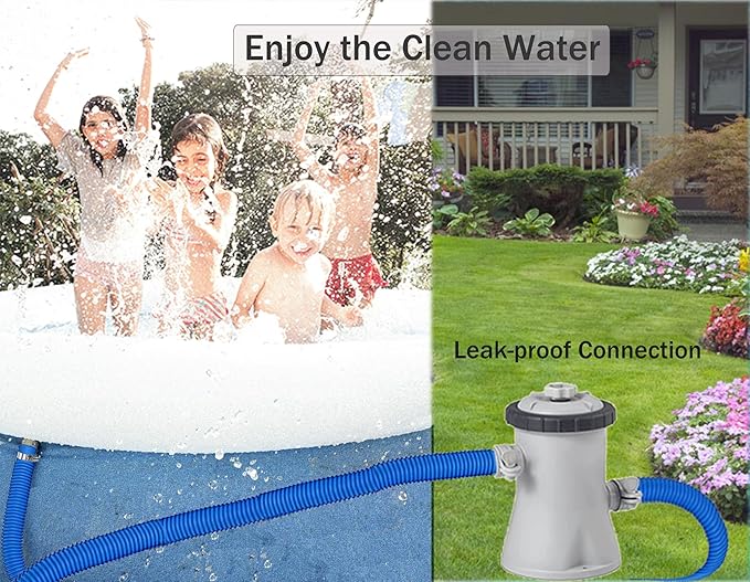 Pool Hoses Pool Pump Replacement Hose, 1.25 x 59 inch Above Ground Pool Hoses Tubes Compatible with Intex Filter Pump 607, 603, 637, 2 Pack Hose 4 Clamps Poolhose-2Pcs
