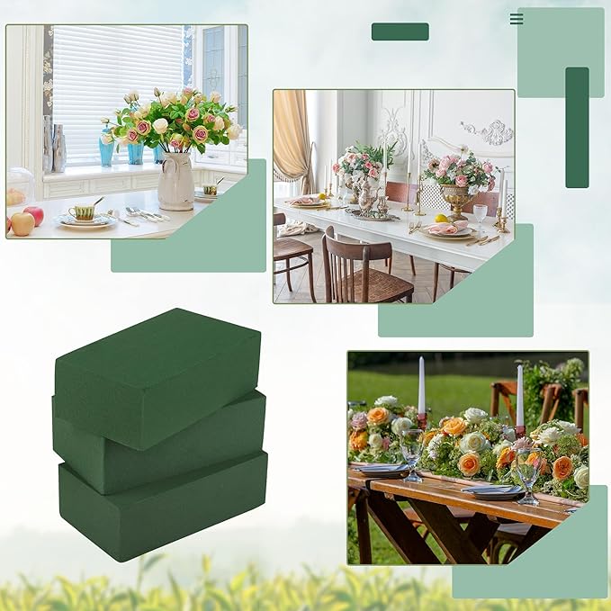 Hahood 48 Packs Floral Foam Blocks Wet & Dry Floral Foam Bricks 5.5x3.1x1.8 Inch Flower Arranging Kit for Fresh and Artificial Flowers Florist Foam Blocks for Wedding Home Decor