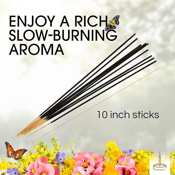 Gonesh Scents of Spring - Incense Sticks Variety Pack - Non-Toxic 10” Slow Burn Aromatic Sticks - Luminous Tranquility, Pamplemousse, Fluorescent Blossoms, Bright Sunflowers - 30 Count Each