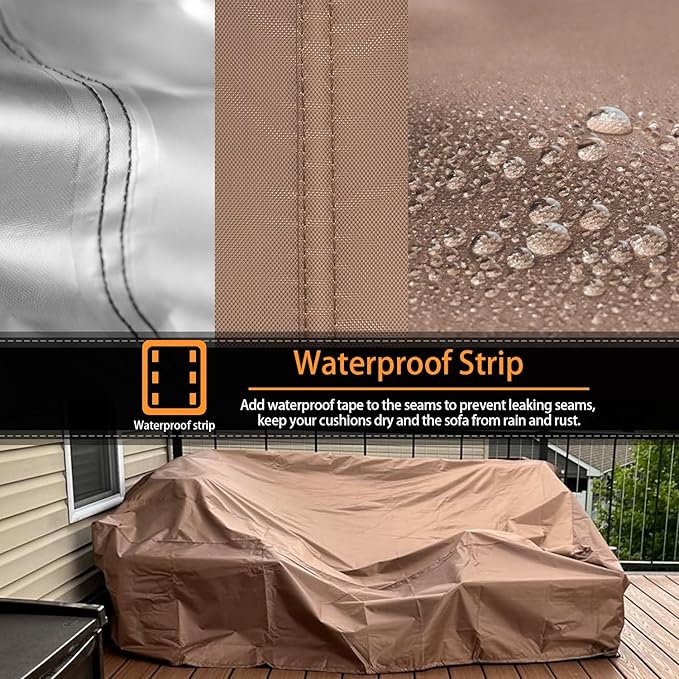 Patio Furniture Set Cover Waterproof Outdoor Furniture Covers Heavy Duty Outdoor Sectional Sofa Set Cover Dining Table and Chairs Set Covers Water Resistant Large 128" L x 83" W x 28" H