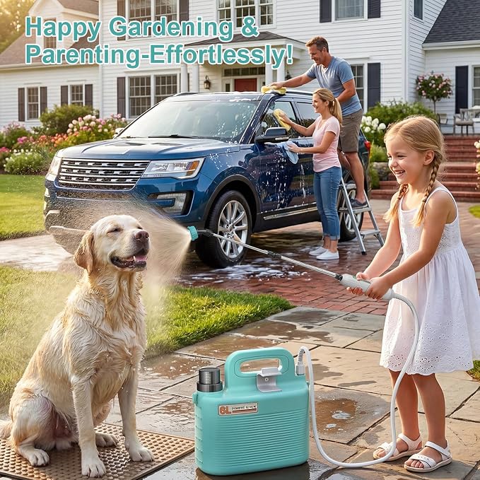 Battery Powered Garden Sprayer 1.8 Gallon, Lightweight Electric Weed Sprayer with Telescopic Wand & Adjustable Nozzles, Portable Yard Sprayer for Plant Watering, Lawn Care, Fertilizing,Gardening